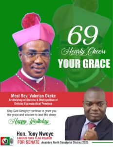 Archbishop Valerian Maduka Okeke At 69