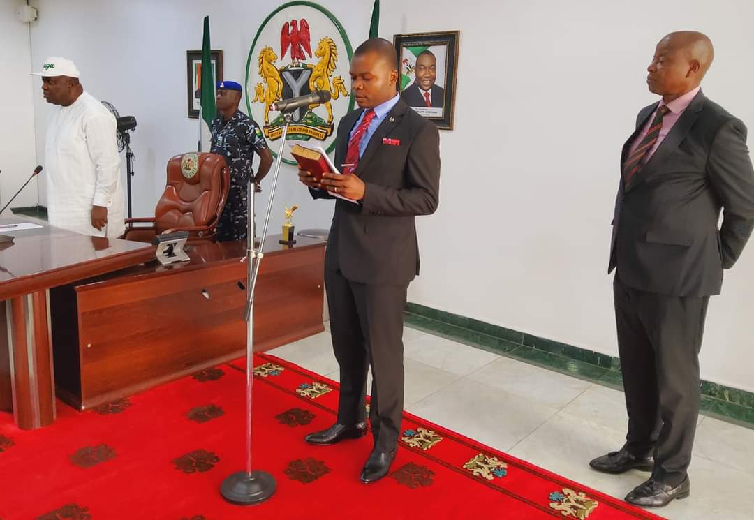Swearing in Kevin Nnaemeka Eze as his Special Adviser
