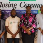 Founder, Creative Digita Technologies (CDT), Mr Idris Adegbite and Founder, Inmates Educational Foundation (IEF), Mr Mahfuz Alabidun, and Representative of the Permanent Secretary, Mrs. Olaore Agnes Feyisayo, and the Principal of the centre, Mr Bashiru Iyapo.